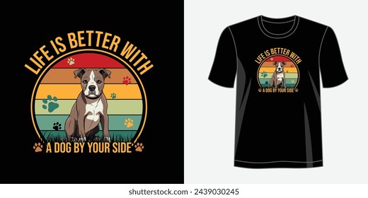 Dog T shirt design. Graphic t-shirt design, typography slogan with cartoon dog ,vector illustration for t-shirt.
