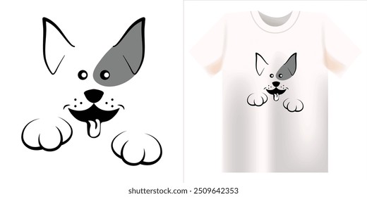 Dog t shirt design illustration.digital vector art,t-shirt design, vector, cartoon style.