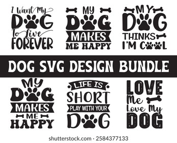 dog t shirt design set bundle