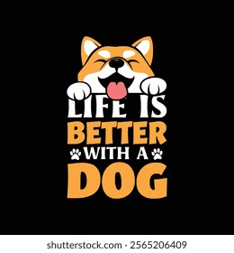 Dog t shirt design and dog vector illustration.