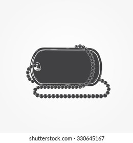 Dog Tag Chain. Detailed Elements. Isolated Object. Flat Vector Illustration