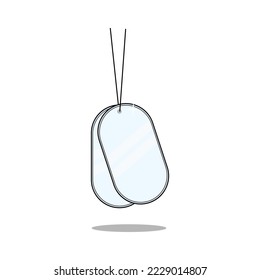 Dog tag, flat design, minimal design  Vector illustration on a white background.
