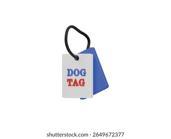 dog tag icon 3d illustration render