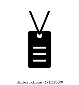 Dog tag icon. Army soldier tag symbol. Line design.