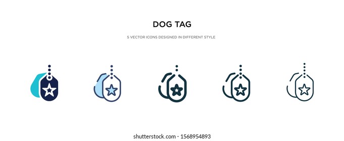 dog tag icon in different style vector illustration. two colored and black dog tag vector icons designed in filled, outline, line and stroke style can be used for web, mobile, ui