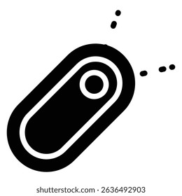 Dog tag icon Flat outline fill black and white
