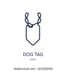 Dog tag icon. Dog tag linear symbol design from Army collection.