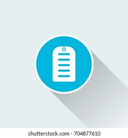 dog tag icon with long shadow