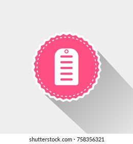 dog tag icon with long shadow