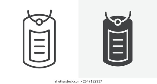 Dog tag icon Outline vector sign