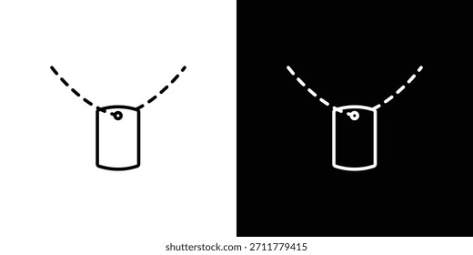Dog tag icon outline. Vector isolated pictogram for web
