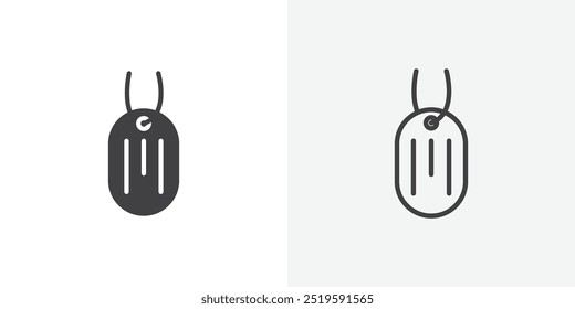 Dog tag icon. solid filled and stroke thin line style eps 10