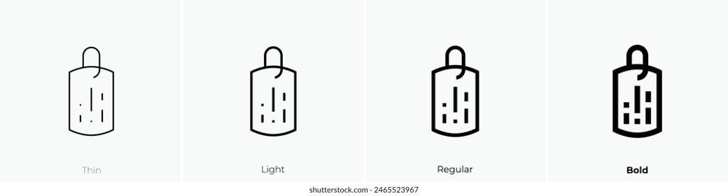 dog tag icon. Thin, Light Regular And Bold style design isolated on white background