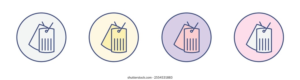 Dog tag icon Thin line flat illustration