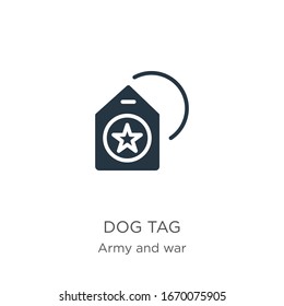 Dog tag icon vector. Trendy flat dog tag icon from army and war collection isolated on white background. Vector illustration can be used for web and mobile graphic design, logo, eps10