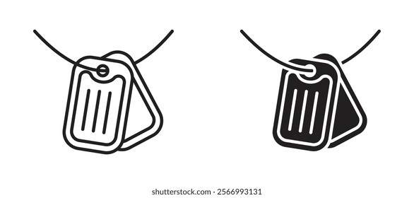 Dog tag icons in outline and fill. vector illustration for ui.