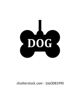 Dog tag silhouette icon. Clipart image isolated on white background