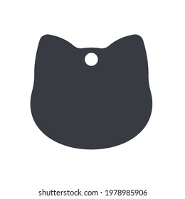 Dog tag template. Vector silhouette dog tag for neckline. Isolated on white background