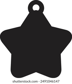 Plantilla de la etiqueta del perro. Silueta de Vector para el escote. Aislado sobre fondo transparente, dogtags o icono de etiqueta de identificación o pictograma. Colgante grabado para Identificación, tipo de sangre.