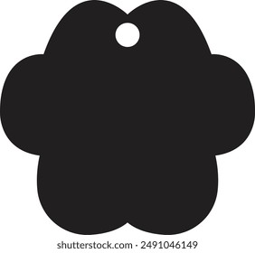Plantilla de la etiqueta del perro. Silueta de Vector para el escote. Aislado sobre fondo transparente, dogtags o icono de etiqueta de identificación o pictograma. Colgante grabado para Identificación, tipo de sangre.