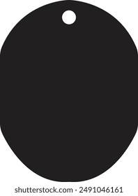 Plantilla de la etiqueta del perro. Silueta de Vector para el escote. Aislado sobre fondo transparente, dogtags o icono de etiqueta de identificación o pictograma. Colgante grabado para Identificación, tipo de sangre.