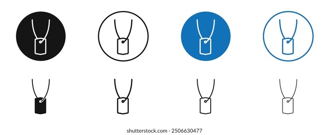 Dog tag vector icon in black and blue colors