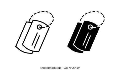 Dog tag vector icon set. vector illustration