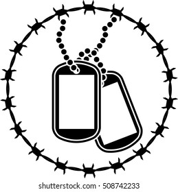 dog tags and barbed wire. second variant