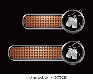 dog tags bronze checkered tabs