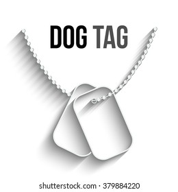 Dog Tags with Chain icon isolated on white background. Vector Dog Tag silhouette. Dog Tag Soldier ID