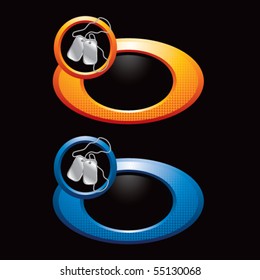 dog tags colored round banners