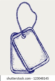 Dog tags. Doodle style