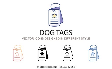 Dog Tags icon design with white background stock illustration