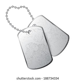 Dog tags isolated on white background