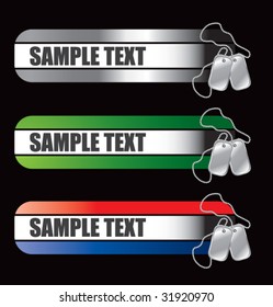 dog tags on specialized banners