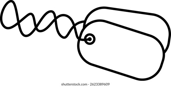 Dog Tags Silhouette Design On White Background