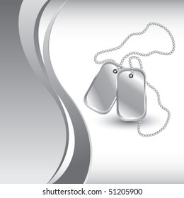 dog tags silver wave background