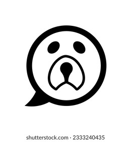 Dog talk icon on white background