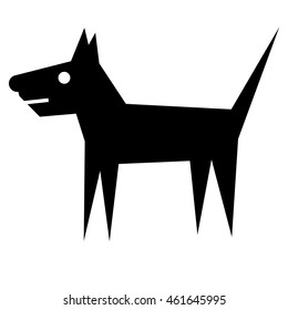 Dog tattoo tribal simple silhouette vector isolated, logo   sketch on white background.  