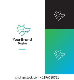 Dog technology logo template