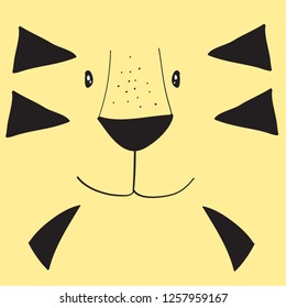 dog tee black yellow boy child young illustration art vector 