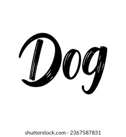 dog text on white background.