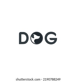 Dog Text Typography Logo Design