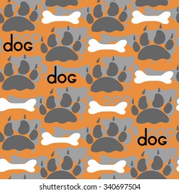 Dog Textile Pattern. Vector seamless.