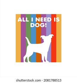 Dog themed logo, animal vector Illustration