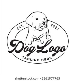 Dog themed logo, animal vector illustration