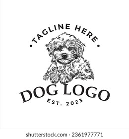 Dog themed logo, animal vector illustration