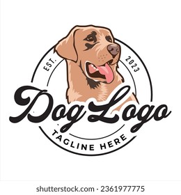 Dog themed logo, animal vector illustration