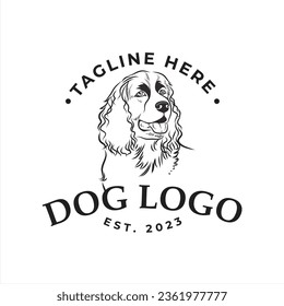 Dog themed logo, animal vector illustration