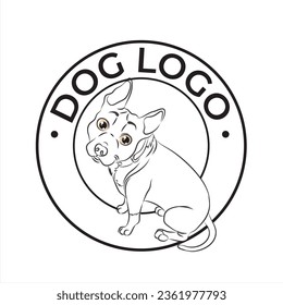 Dog themed logo, animal vector illustration